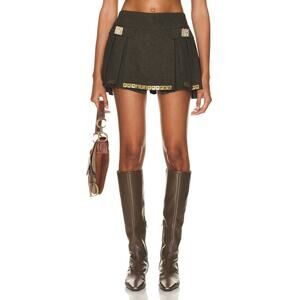 Raisavanessa Green Polyester Pleated Mini Skirt Size 38